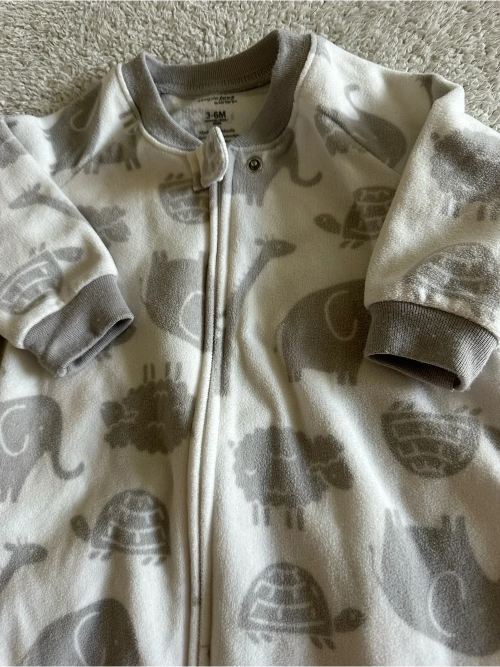 🦋Carter's Cream & Gray Animal Print Sleep Sack